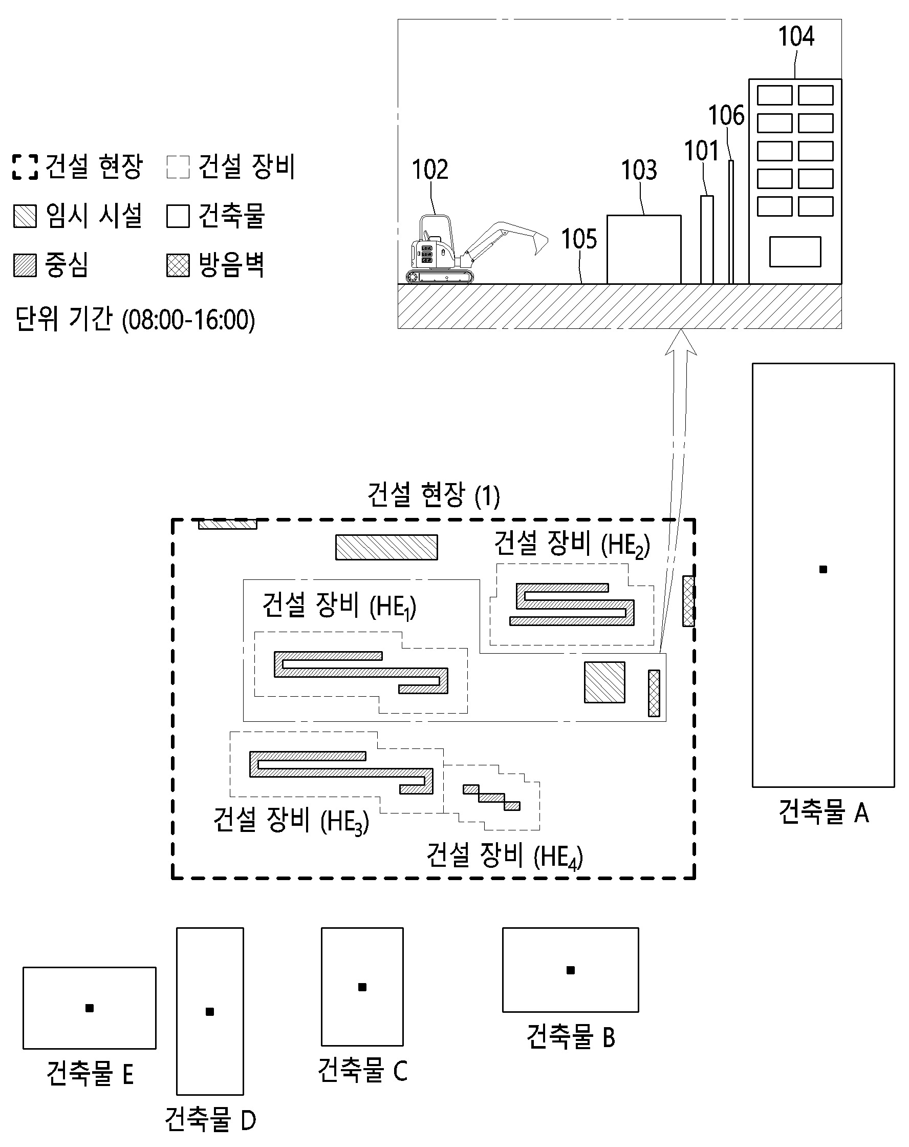 건설 현장 내 건설 소음을 관리하기 위한 방음벽 배치 방법 및 상기 방법을 수행하는 컴퓨팅 장치 대표 이미지