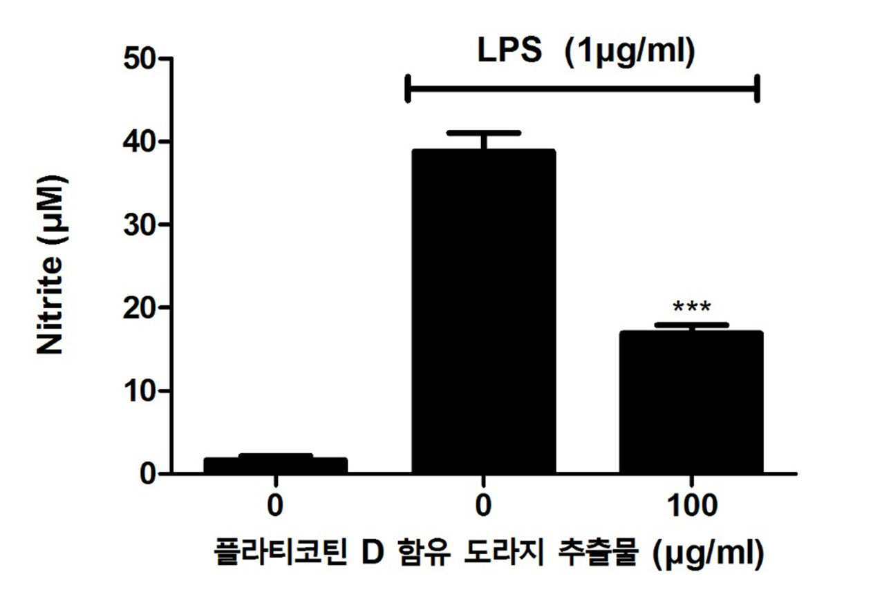 도라지 추출물을 유효성분으로 함유하는 염증성 질환 예방 또는 치료용 조성물 대표 이미지