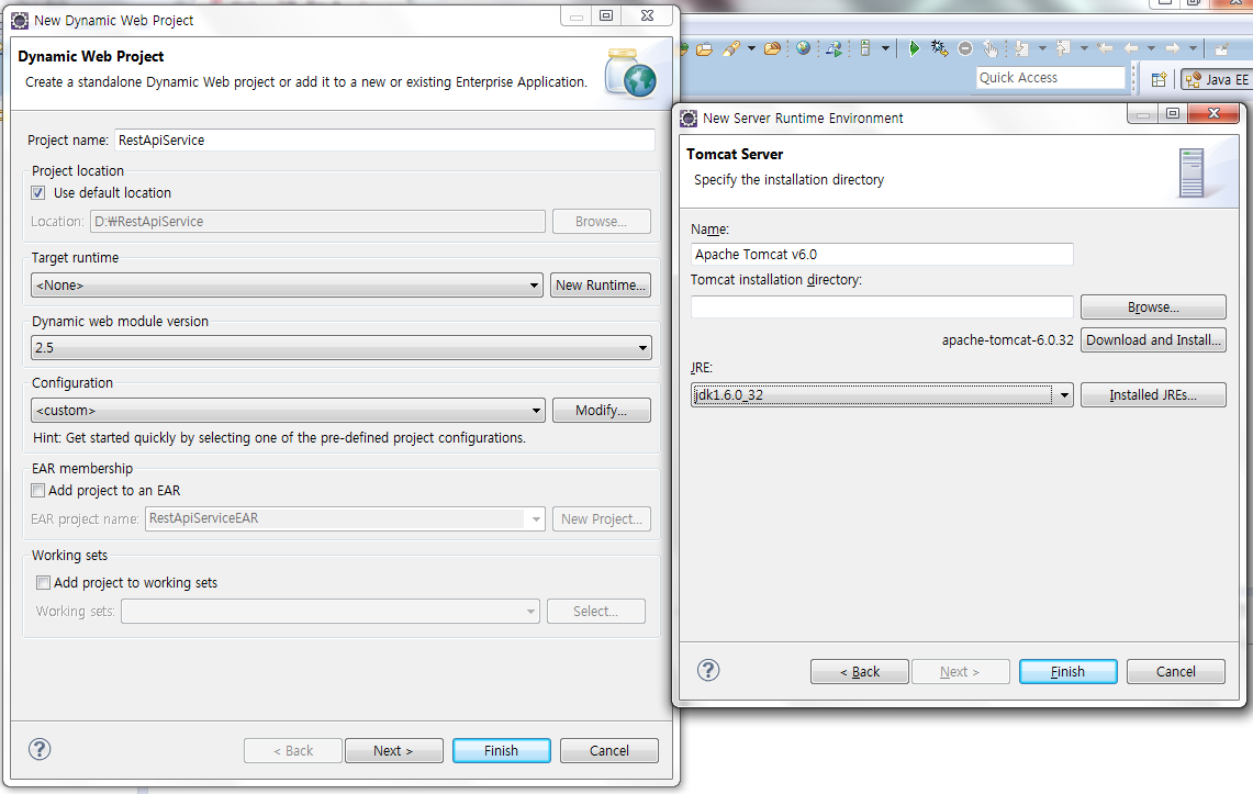 웹서버를 선택한 후 next를 누른 후 화면